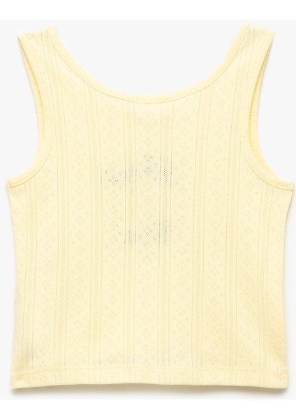 Bisiklet Yaka Kolsuz Slim Fit Limon Baskılı Crop Atlet fiyatları