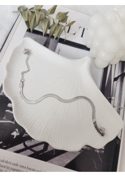 Steel Hasır Yassı Italyan Paslanmaz Çelik Gold Silver Seçenekli Unisex Bileklik