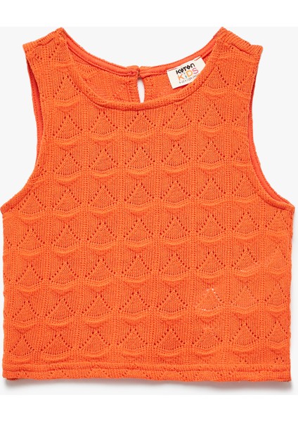 Bisiklet Yaka Kolsuz Slim Fit Kroşe Atlet