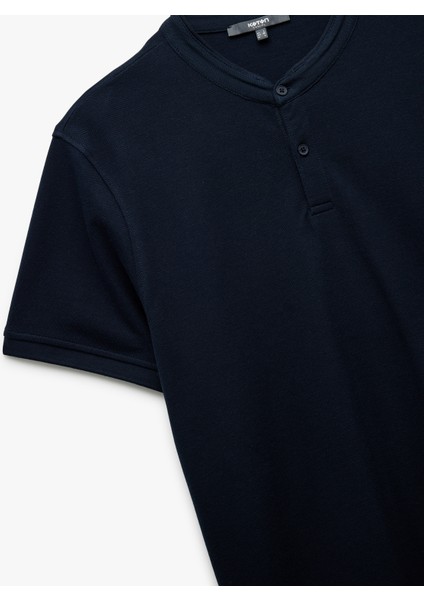Kısa Kollu Pike Kumaş Regular Fit Pamuklu Düğmeli Hakim Yaka Tişört modelleri
