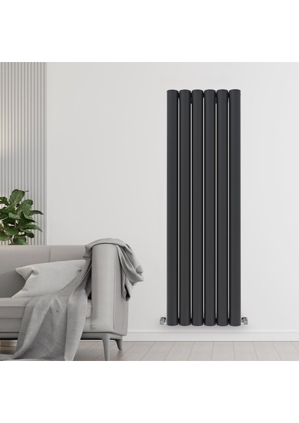 1800X475MM Glory Dikey Alüminyum Radyatör Antrasit Standart Bağlantı