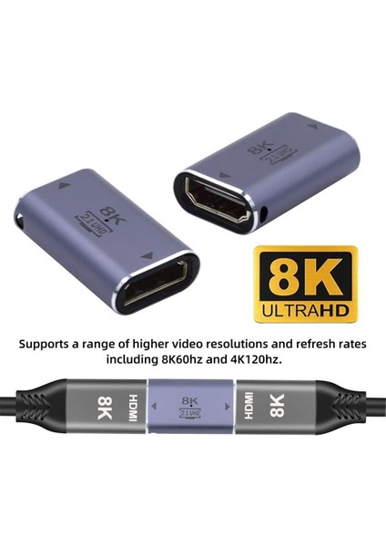 HDMI Dişiden Dişiye HDMI 2.1 Uzatma Dönüştürücü Adaptör 48Gbps 8K+4K Desteği Çevirici Dönüştürücü Adaptör modelleri