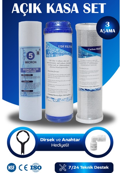 Açık Kasa Su Arıtma Cihazları Uyumlu Çift Karbonlu Filtre Seti