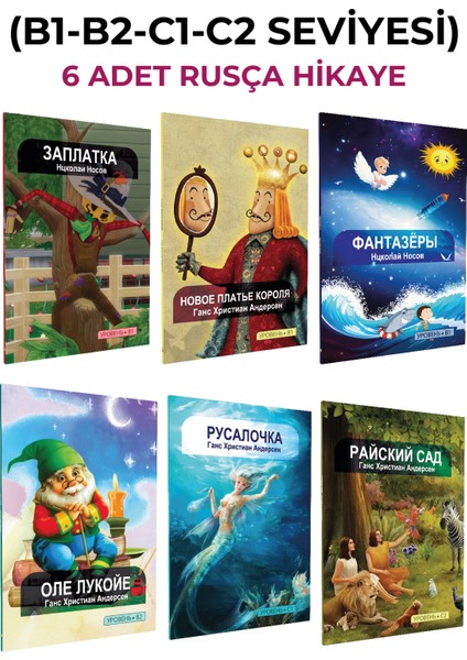 Rusca Hikaye Kitabı Seti B1+B2+C1+C2 Seviyesi 6 Lı Hikaye Seti