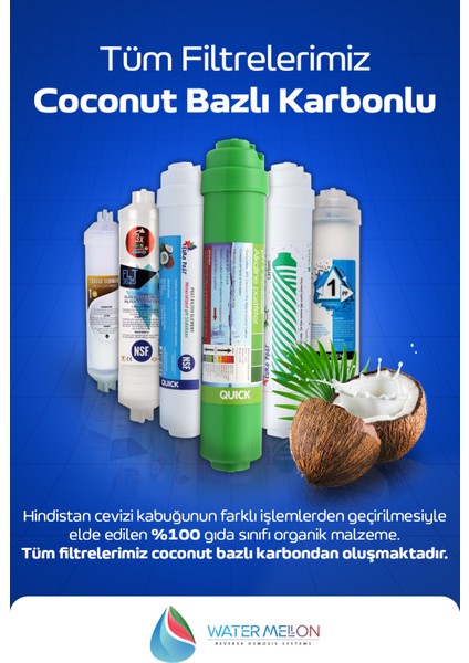 Açık Kasa Su Arıtma Cihazı 10 Inç 5 Mikron Sediment Spun Filtre (25 Adet)
