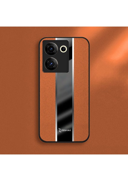 Tecno Camon 20 Pro 4g Uyumlu Kılıf Zebana Premium Deri Kılıf Kahverengi fiyatları