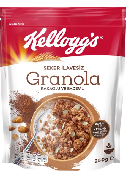 Şeker Ilavesiz Granola Kakao ve Bademli 250X10 ,%43 Yulaf Içerir, Lif Kaynağı modelleri
