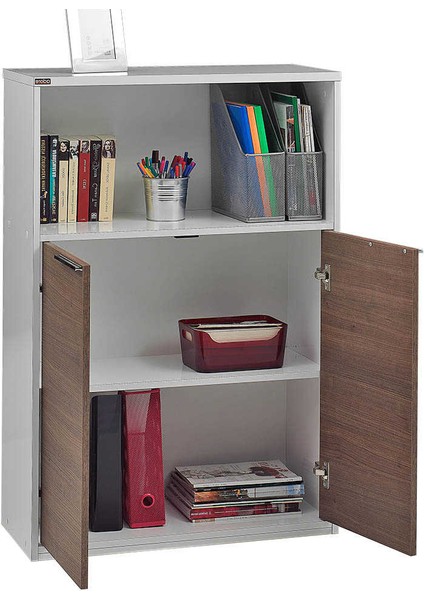 Adore Nkt 23 Nb 1 New York 3 Katlı 2 Kapaklı Kitaplık Noce Lake Beyaz 76X110X34 Cm modelleri