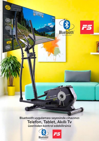 Voit Garantili SC300 Smart Bluetooth'lu Manyetik Eliptik Kondisyon Bisikleti, Sessiz Çalışır, Elden Nabız Ölçer