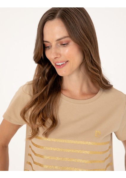 Kadın Bej Regular Fit Tişört 50305768-VR011 fiyatları