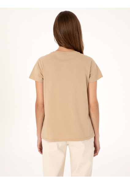 Kadın Bej Regular Fit Tişört 50305768-VR011 indirimleri