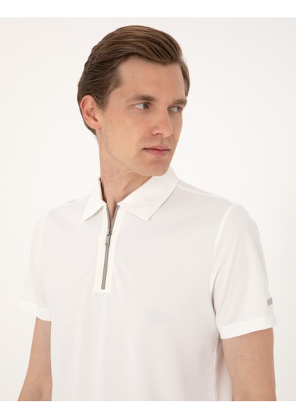 Erkek Ekru Slim Fit Tişört 50302623-VR019 fiyatları