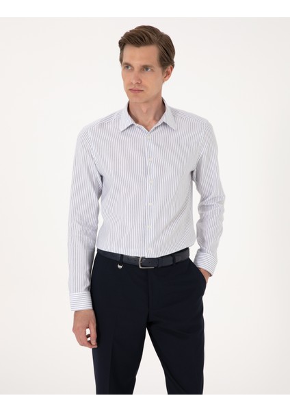 Erkek Mavi Slim Fit Uzun Kollu Gömlek 50307135-VR036
