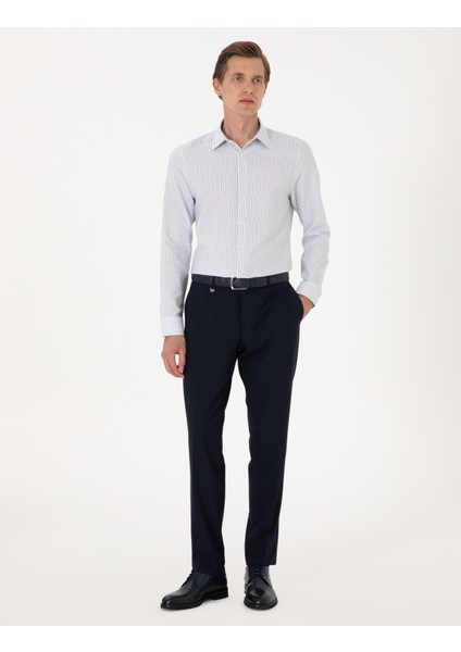 Erkek Mavi Slim Fit Uzun Kollu Gömlek 50307135-VR036