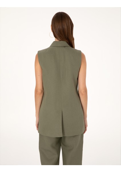 Kadın Haki Regular Fit Yelek 50299950-VR027