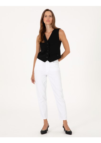 Kadın Beyaz Jean Pantolon 50313234-VR013