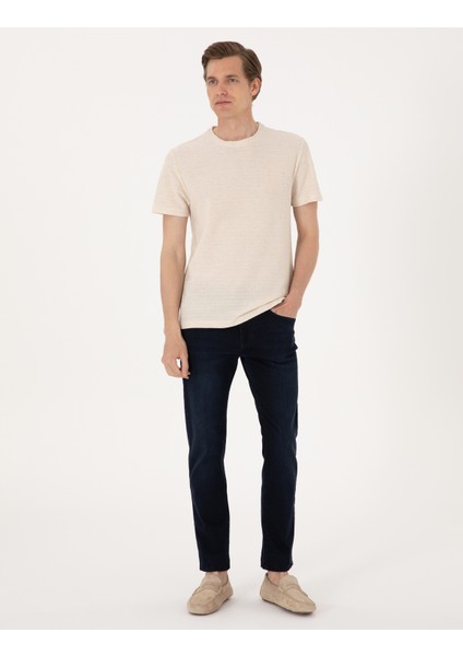 Erkek Koyu Lacivert Slim Fit Jean Pantolon 50308996-VR100