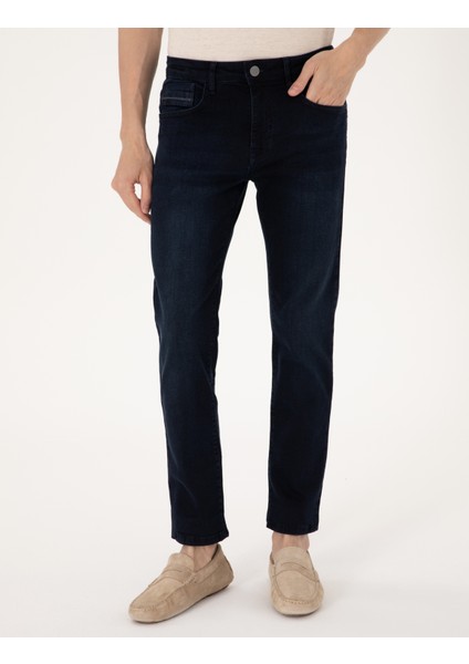 Erkek Koyu Lacivert Slim Fit Jean Pantolon 50308996-VR100 fiyatları