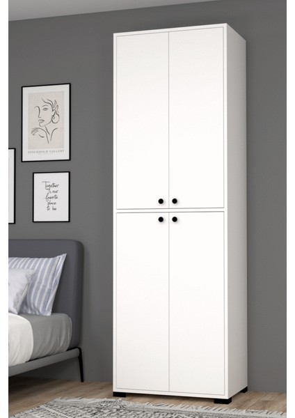 Bükreş No. 3 3 Raflı Askılı Bebek Odası Dolabı