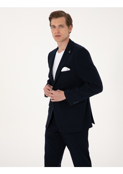 Erkek Lacivert Slim Fit Takım Elbise 50306032-VR033