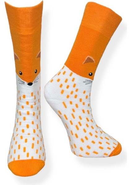 5'li Karışık Panda, Koyun, Çiçek, Tilki Desenli Unisex Esnek Nefes Alabilen Renkli Havlu Çoraplar