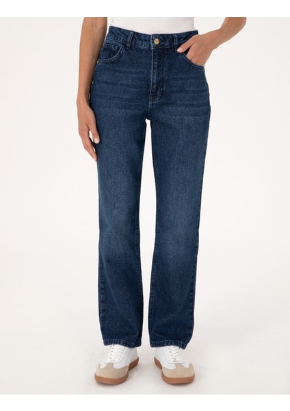 Kadın Indigo Straight Fit Jean Pantolon 50313247-VR028