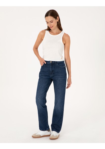 Kadın Indigo Straight Fit Jean Pantolon 50313247-VR028