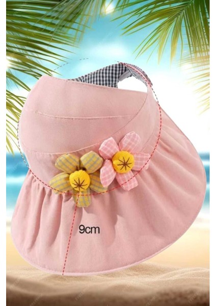 Kız Çocuk 4-10 Yaş Katlanabilir Güneş Koruyucu Yazlık Keten Vizör Şapka modelleri