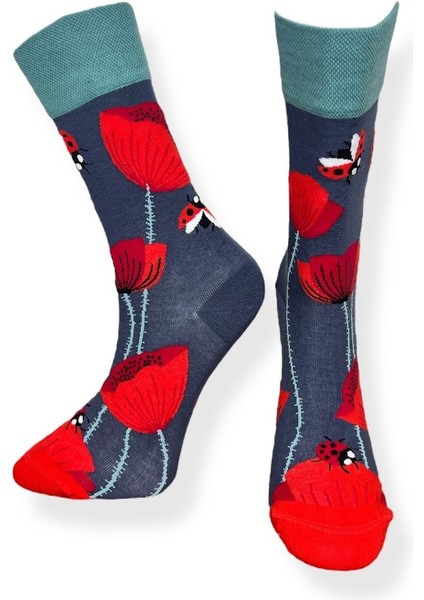 5'li Unisex Esnek Çiçek Yaprak ve Hayvan Desenli Karışık Renkli Nefes Alabilen Soket Çoraplar fiyatları