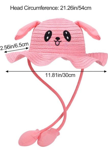 Kız Çocuk Kulakları Oynayan Organik Hasır Tavşan Şapka 2-10 Yaş fiyatları
