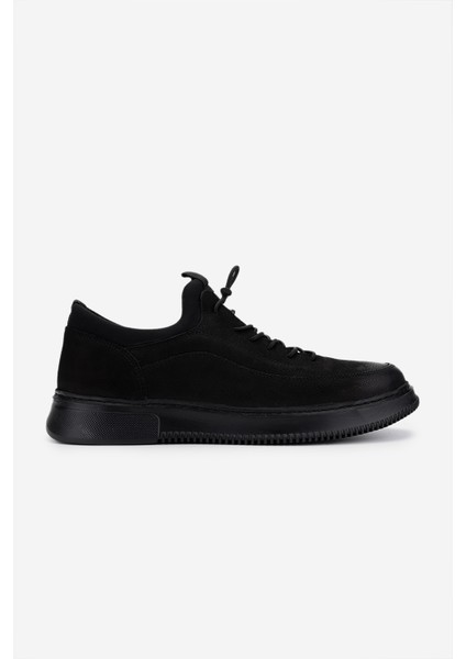 Erkek Hakiki Deri Siyah Nubuk Sneakers & Spor Ayakkabı 298 VAL-9169-F412 Erk Ayk Y25 Sıyah Nbk