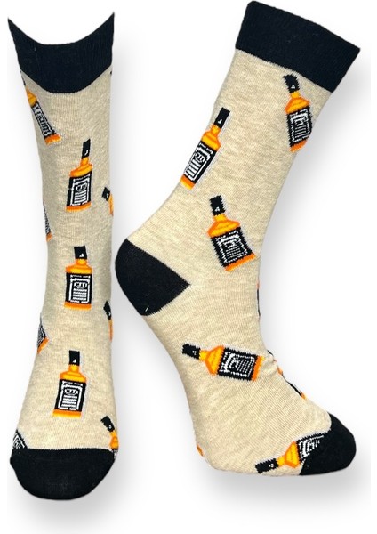 5'li Unisex Esnek Eğlenceli Tasarım Içecek Temalı Karışık Renkli Nefes Alabilen Soket Çoraplar indirimleri