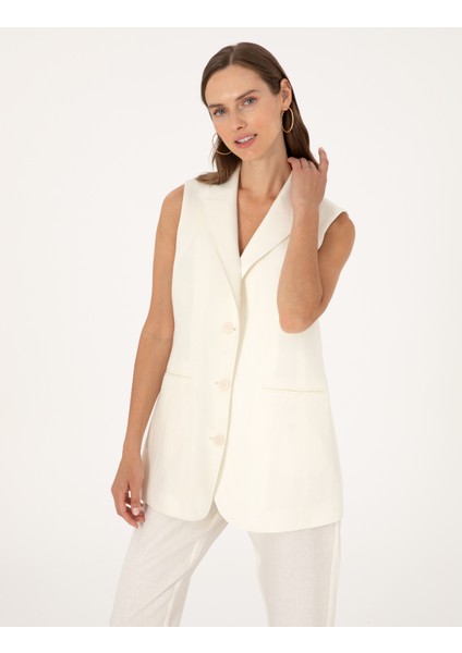 Kadın Ekru Regular Fit Yelek 50299950-VR019