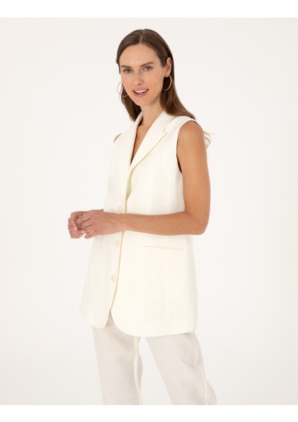 Kadın Ekru Regular Fit Yelek 50299950-VR019