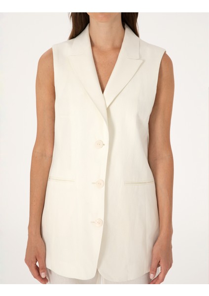 Kadın Ekru Regular Fit Yelek 50299950-VR019