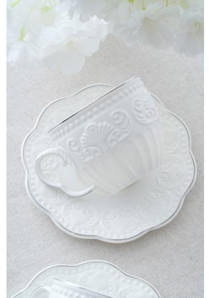 Fiona Silver 6 Kişilik Kahve Fincan Takımı SYT-06059