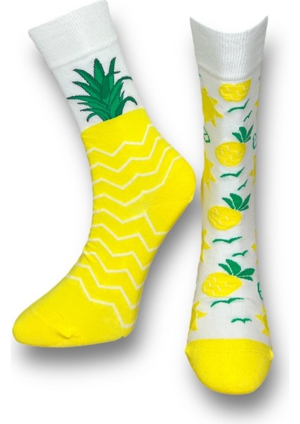 5'li Unisex Esnek Sushi Avokado Ananas Kivi Desenli Karışık Renkli Nefes Alabilen Soket Çoraplar fırsatları