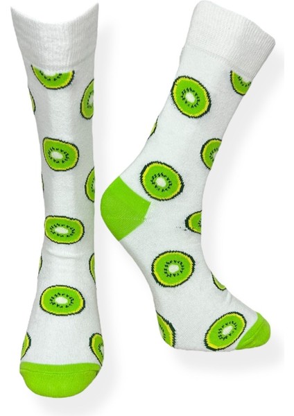 5'li Unisex Esnek Sushi Avokado Ananas Kivi Desenli Karışık Renkli Nefes Alabilen Soket Çoraplar