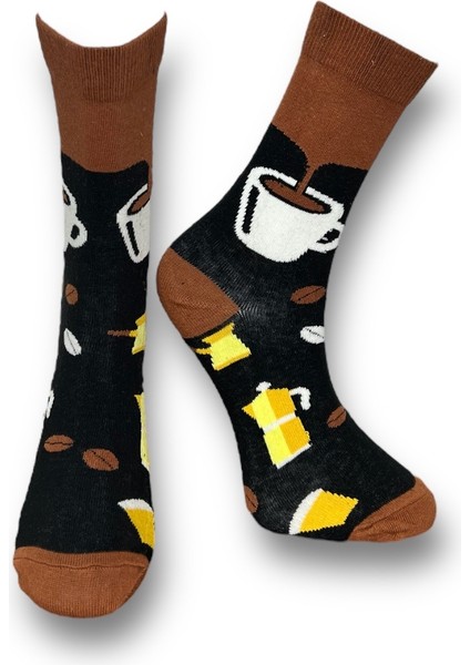 5'li Unisex Esnek Şarap Kahve Bira Mısır Desenli Karışık Renkli Nefes Alabilen Soket Çoraplar modelleri