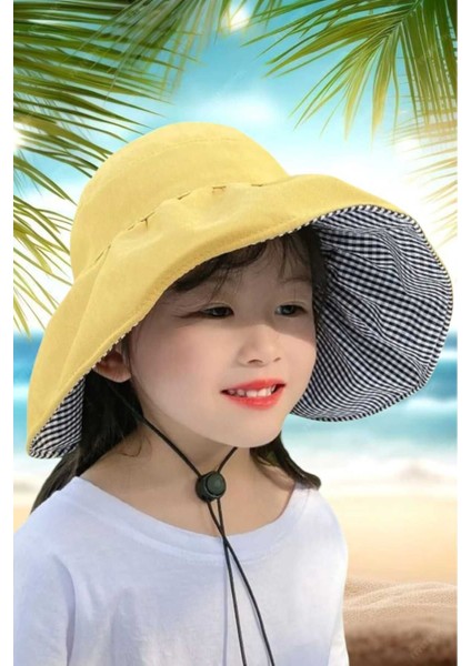 Kız Çocuk 4-10 Yaş Katlanabilir Güneş Koruyucu Yazlık Keten Vizör Şapka fiyatları