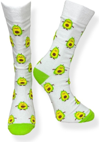 5'li Unisex Esnek Limon, Avokado ve Ananas Desenli Karışık Renkli Nefes Alabilen Soket Çoraplar modelleri