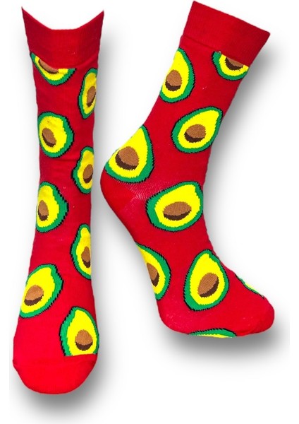 5'li Unisex Esnek Limon, Avokado ve Ananas Desenli Karışık Renkli Nefes Alabilen Soket Çoraplar indirimleri