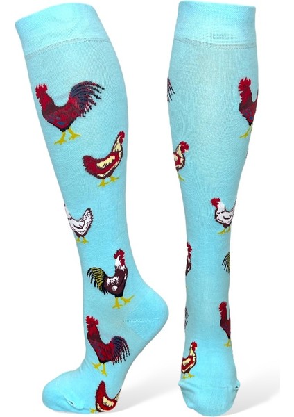 5'li Unisex Esnek Hayvan ve Doğa Desenli Karışık Renkli Nefes Alabilen Diz Üstü Çoraplar modelleri