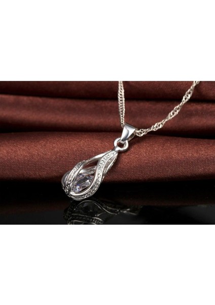 Twist Kristal Zirkon Taşlı Kolye Küpe Gelin Düğün Hediye Moda 925 Ayar Gümüş Takı Seti modelleri