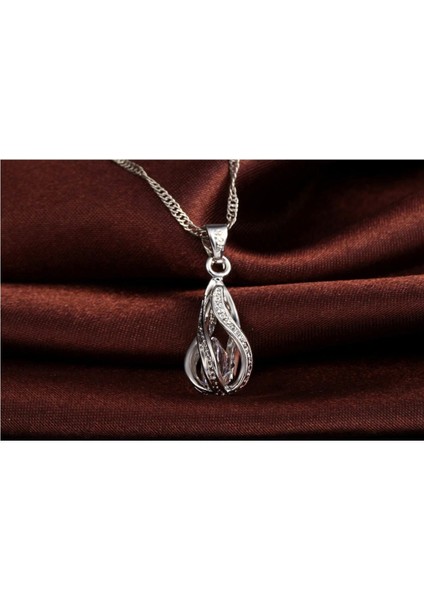Twist Kristal Zirkon Taşlı Kolye Küpe Gelin Düğün Hediye Moda 925 Ayar Gümüş Takı Seti fırsatları