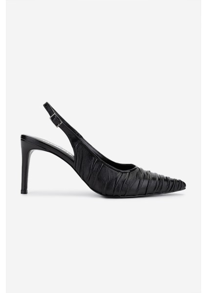 Kadın Hakiki Deri Siyah Deri Topuklu Ayakkabı 1138 2222 Bn Ayk Y25 Sıyah Dr