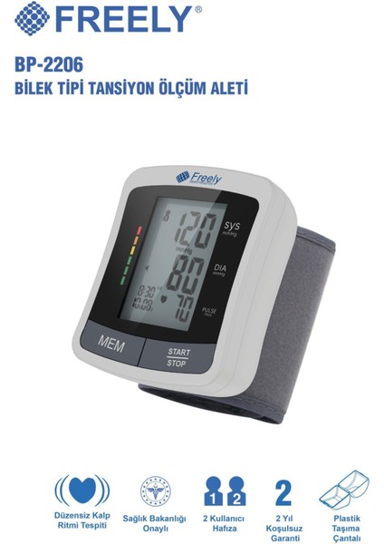 BP-2206 Bilek Tipi Otomatik Tansiyon Ölçüm Aleti
