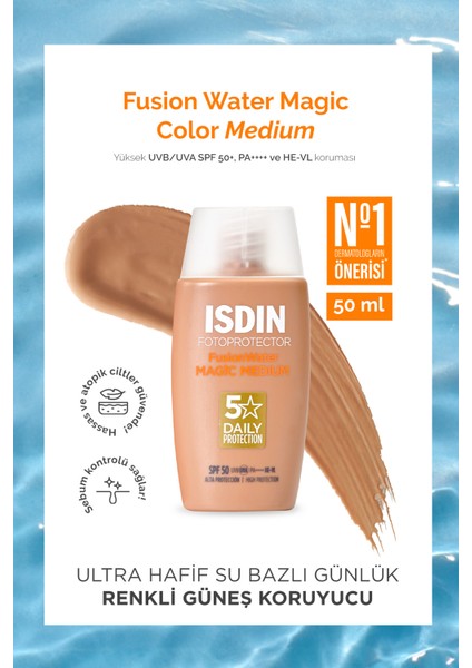 Isdın Fotoprotector Fusion Water Magic Medium SPF50 50ML | Güneş Koruyucu