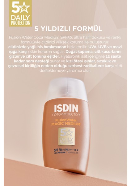 Isdın Fotoprotector Fusion Water Magic Medium SPF50 50ML | Güneş Koruyucu fiyatları
