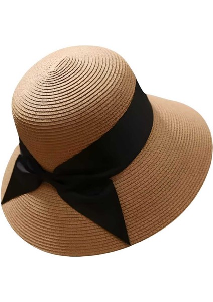 Kadın Geniş Kenarlı Siyah Kurdele Detaylı Uv Korumalı Yazlık Hasır Şapka fırsatları